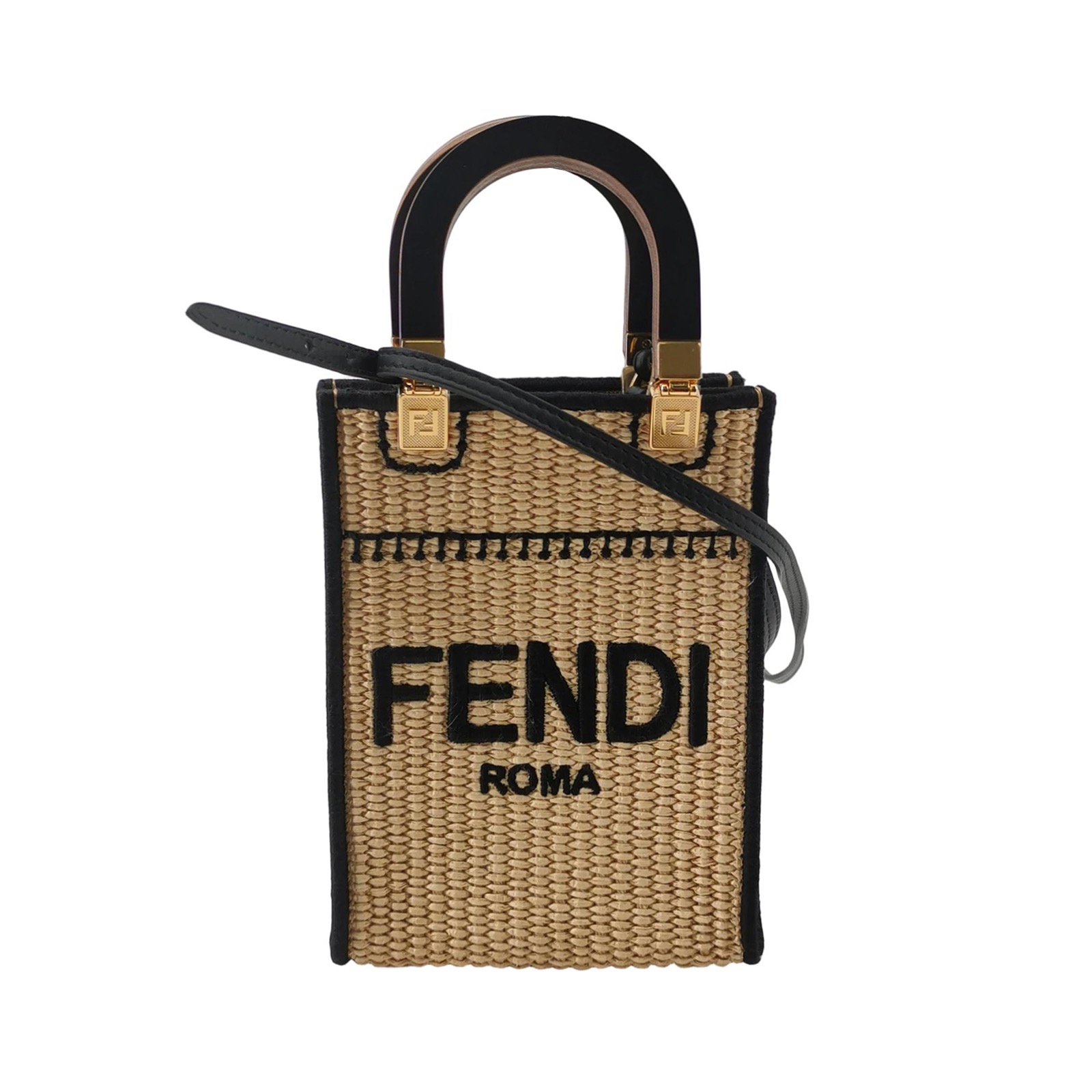 Fendi Sunshine Shopper Tote Straw Mini — photo 1 of 17