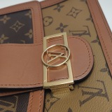 Louis Vuitton(LV) Dauphine Shoulder Bag Reverse Monogram Canvas MM — thumbnail 9