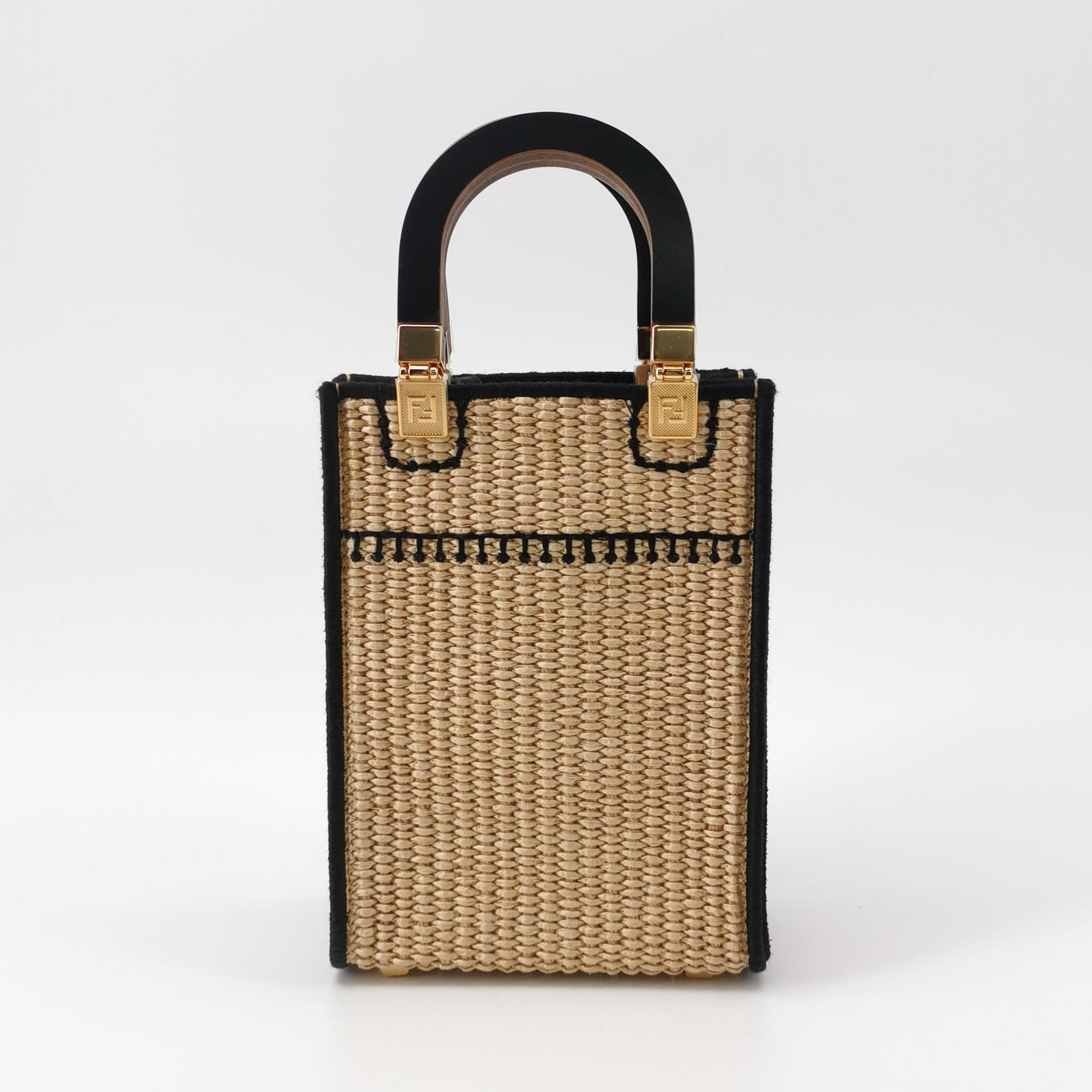 Fendi Sunshine Shopper Tote Straw Mini — photo 5 of 17