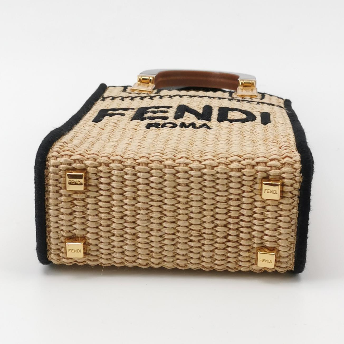 Fendi Sunshine Shopper Tote Straw Mini — photo 6 of 17