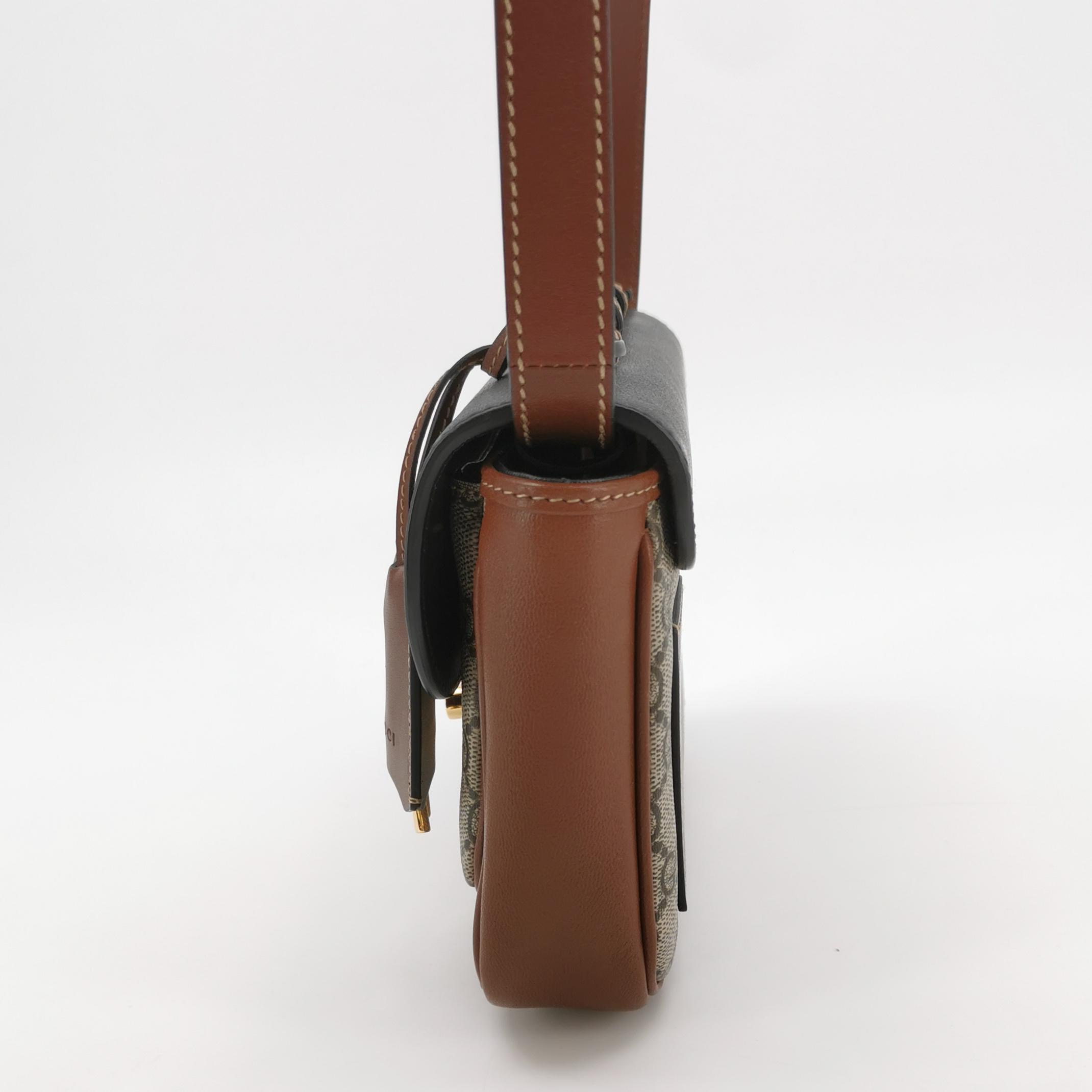 Gucci Padlock Front Pocket Flap Shoulder Bag GG Coated Canvas and Leather Mini — photo 4 of 13