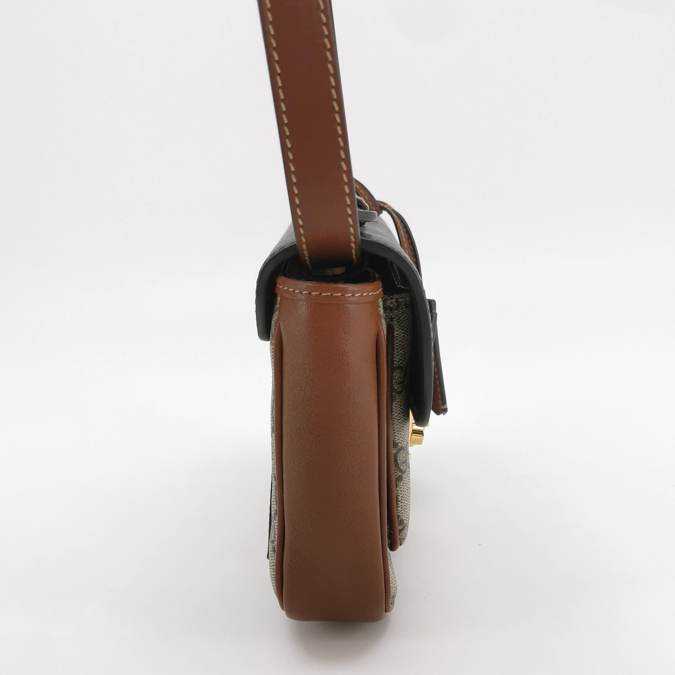 Gucci Padlock Front Pocket Flap Shoulder Bag GG Coated Canvas and Leather Mini — photo 5 of 13