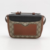 Gucci Padlock Front Pocket Flap Shoulder Bag GG Coated Canvas and Leather Mini — thumbnail 3