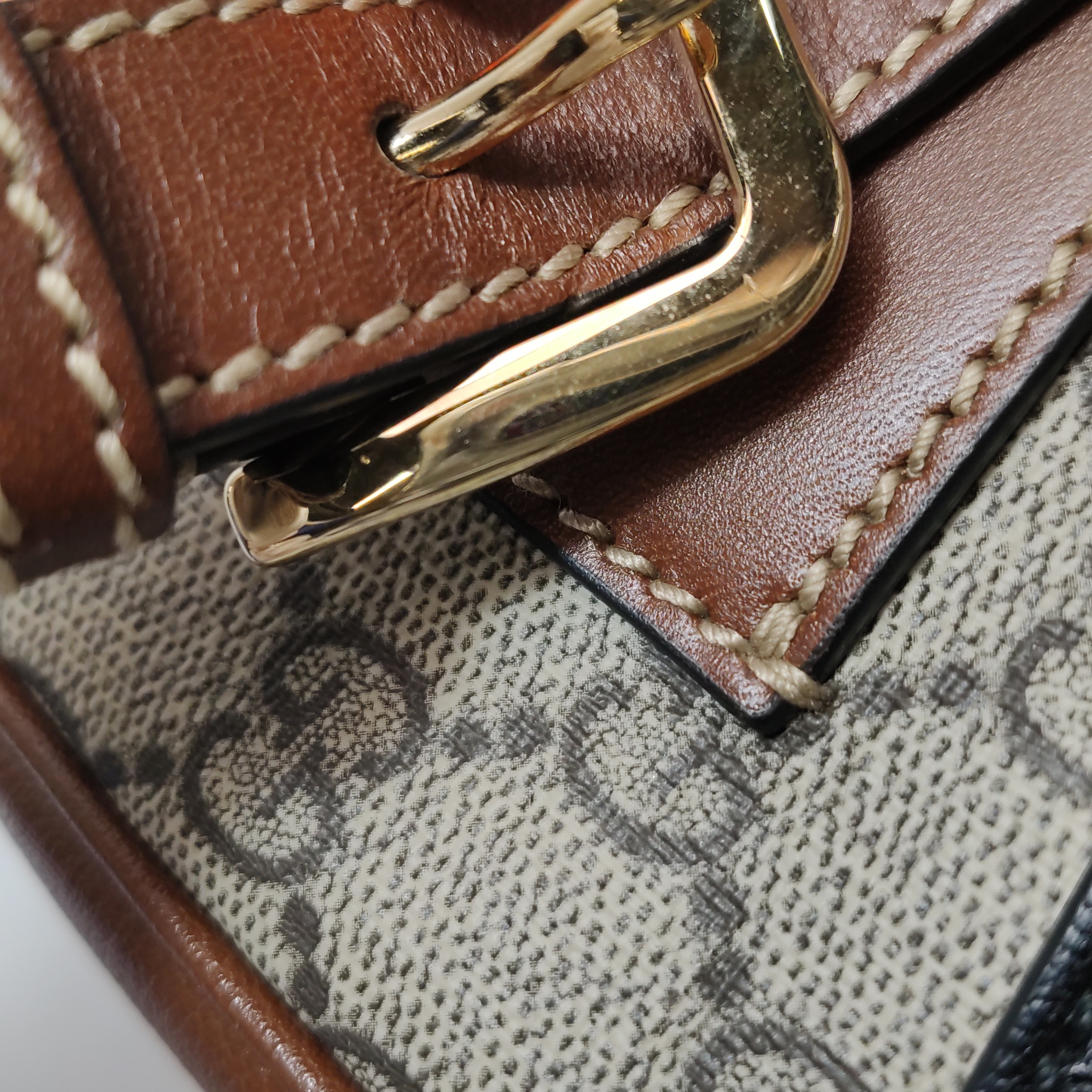 Gucci Padlock Front Pocket Flap Shoulder Bag GG Coated Canvas and Leather Mini — photo 10 of 13