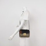 Gucci Padlock Front Pocket Flap Shoulder Bag GG Coated Canvas and Leather Mini — thumbnail 2
