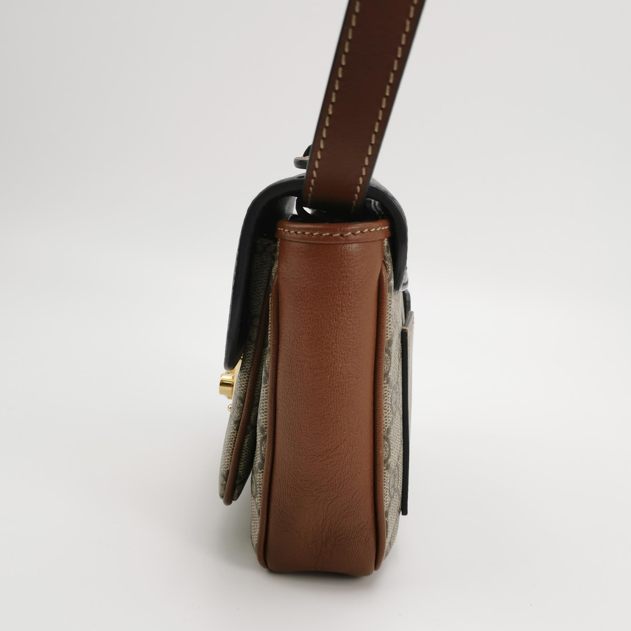 Gucci Padlock Front Pocket Flap Shoulder Bag GG Coated Canvas and Leather Mini — photo 5 of 15