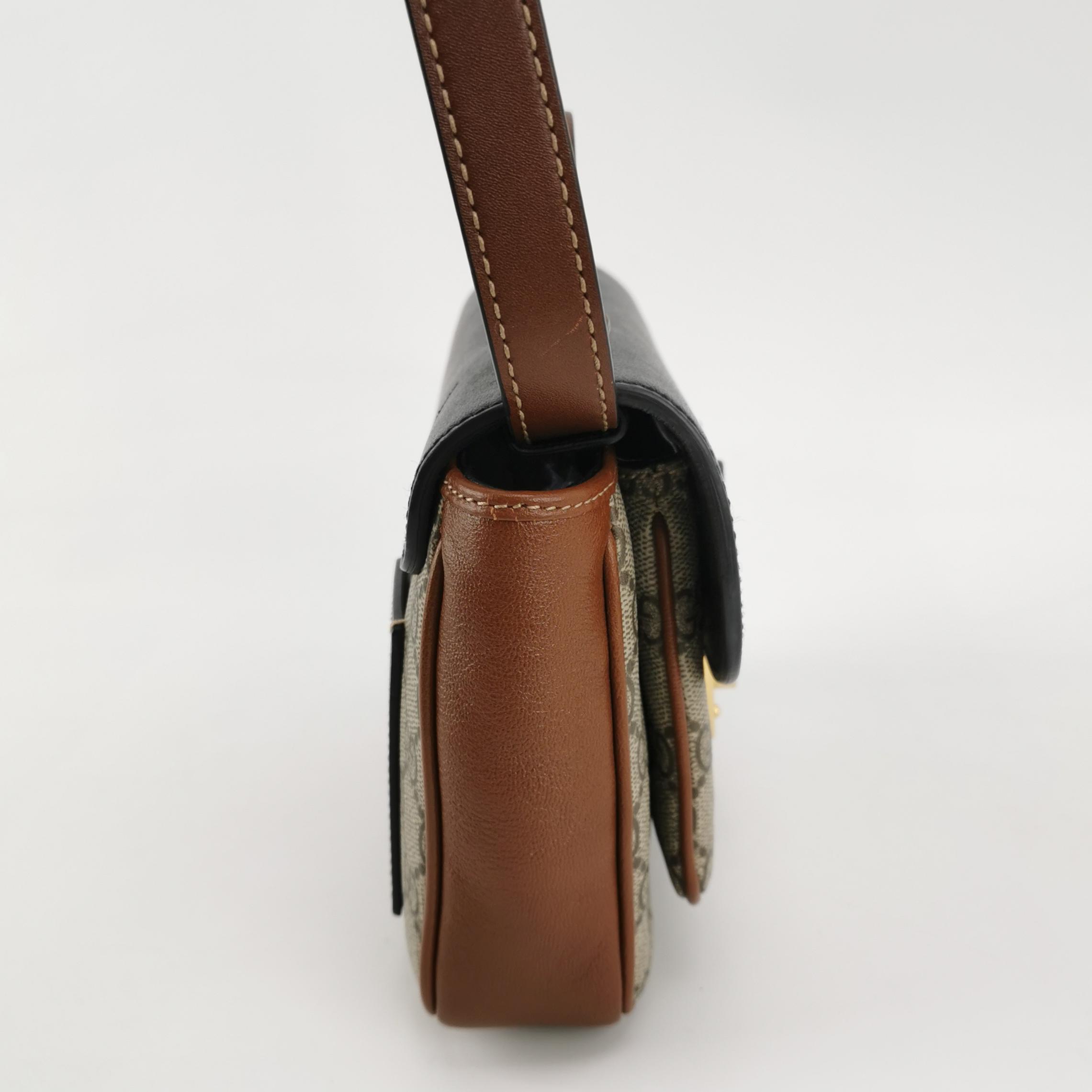 Gucci Padlock Front Pocket Flap Shoulder Bag GG Coated Canvas and Leather Mini — photo 4 of 13