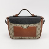 Gucci Padlock Front Pocket Flap Shoulder Bag GG Coated Canvas and Leather Mini — thumbnail 3