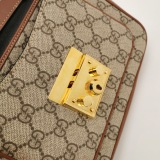 Gucci Padlock Front Pocket Flap Shoulder Bag GG Coated Canvas and Leather Mini — thumbnail 11