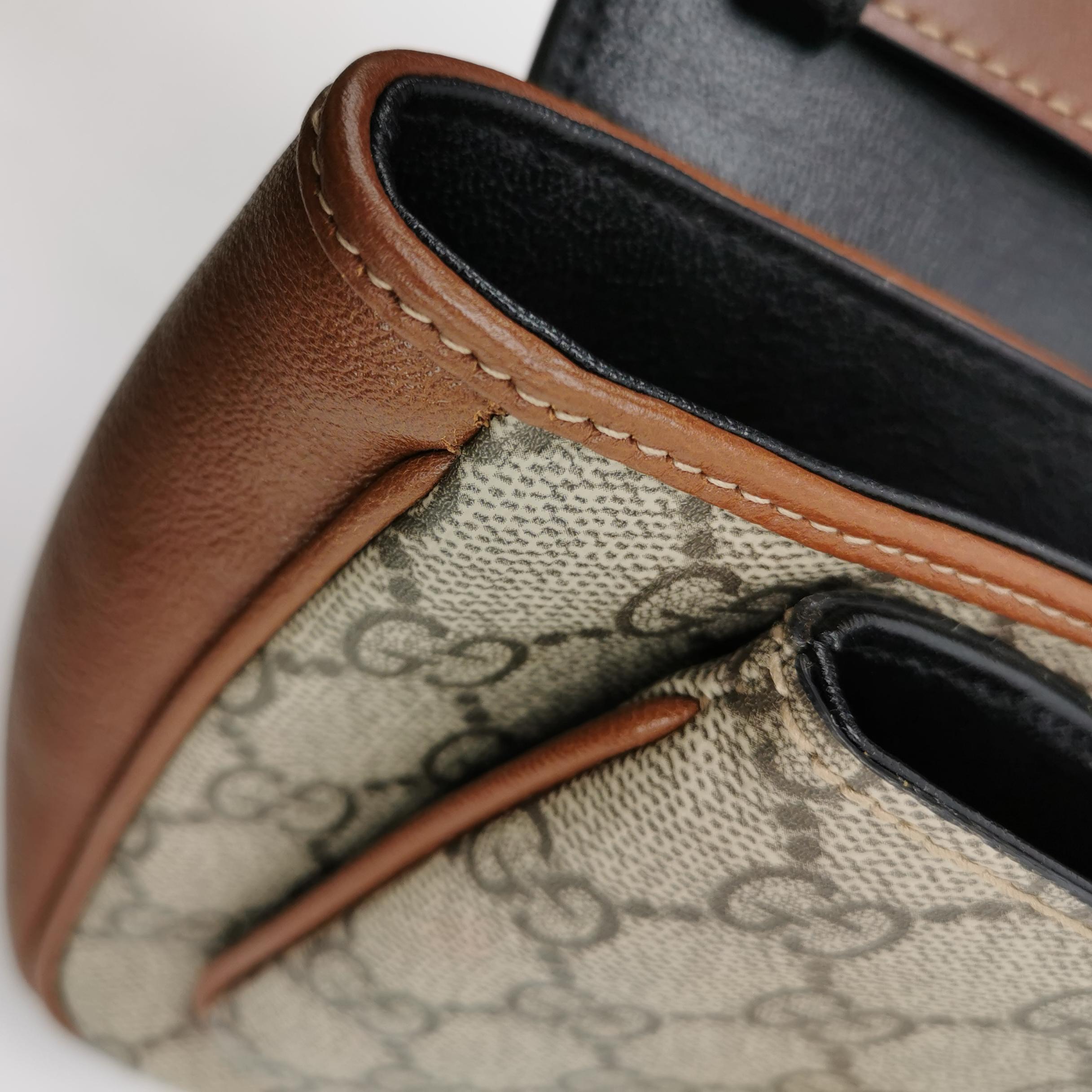Gucci Padlock Front Pocket Flap Shoulder Bag GG Coated Canvas and Leather Mini — photo 6 of 13