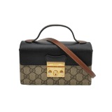 Gucci Padlock Top Handle Bag GG Coated Canvas and Leather Mini — thumbnail 1