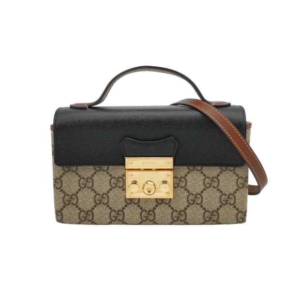 Gucci Padlock Top Handle Bag GG Coated Canvas and Leather Mini — pre-owned, Vierlot