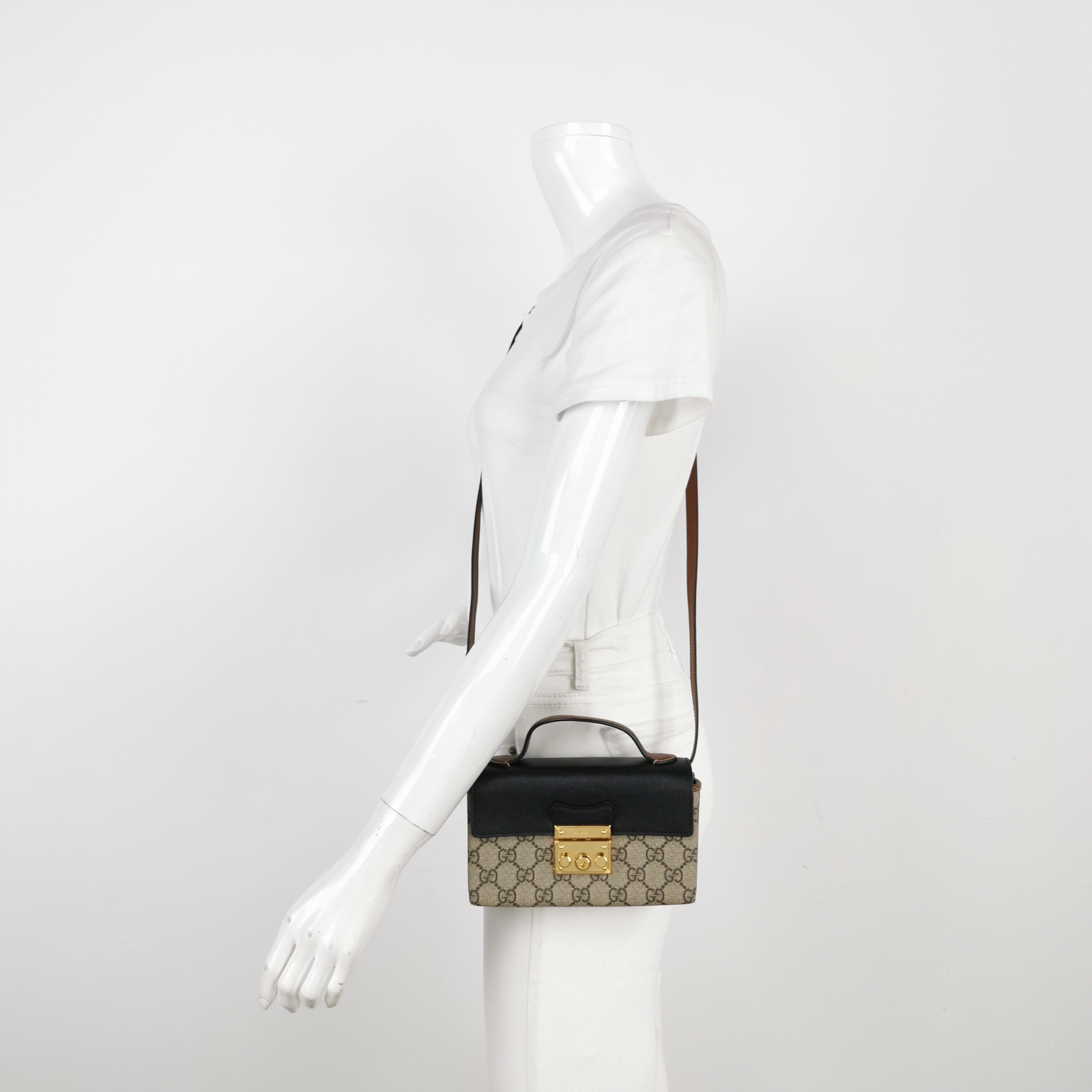 Gucci Padlock Top Handle Bag GG Coated Canvas and Leather Mini — alternate view