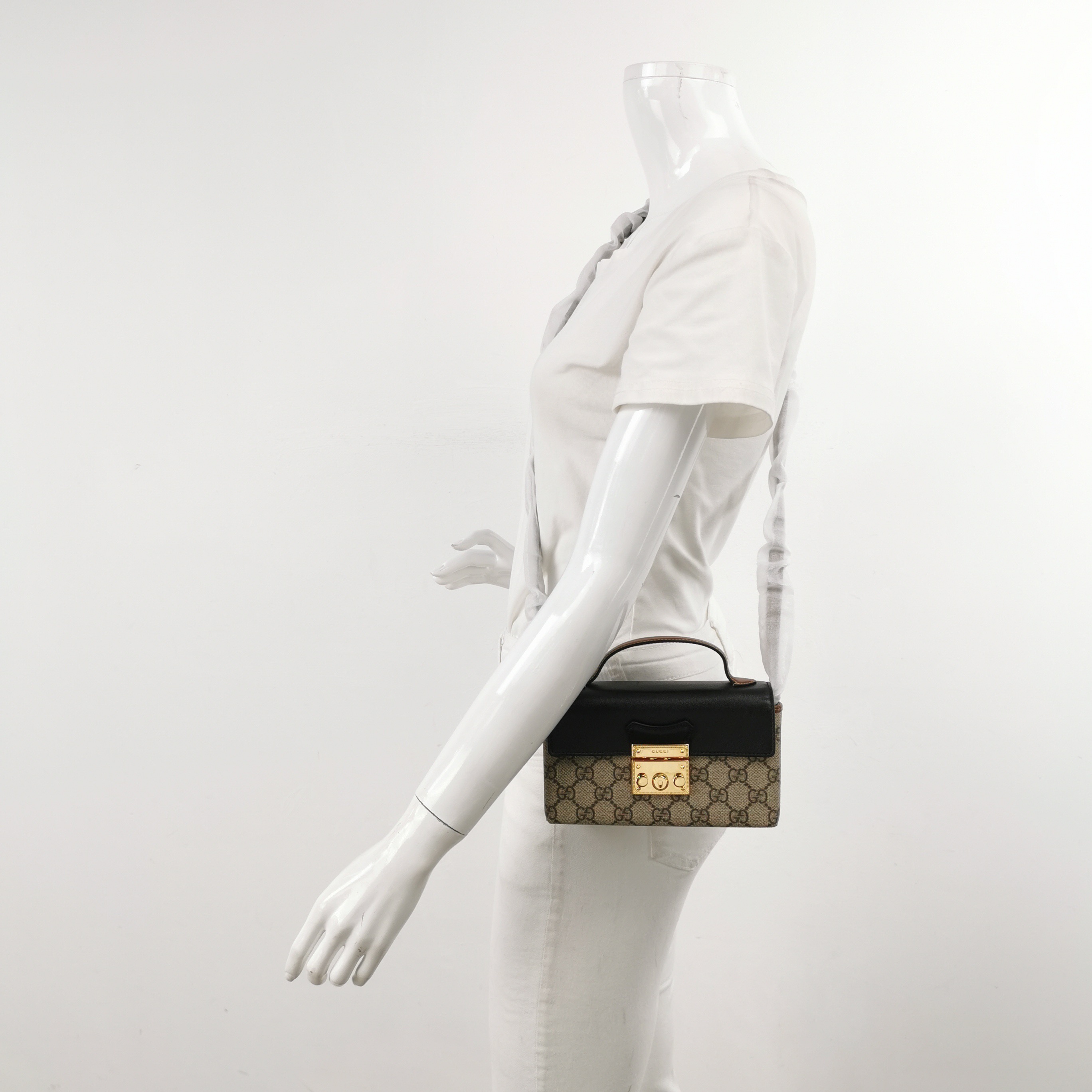 Gucci Padlock Top Handle Bag GG Coated Canvas and Leather Mini — alternate view