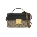 Gucci Padlock Top Handle Bag GG Coated Canvas and Leather Mini — thumbnail 1