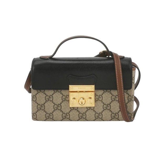 Gucci Padlock Top Handle Bag GG Coated Canvas and Leather Mini — pre-owned, Vierlot