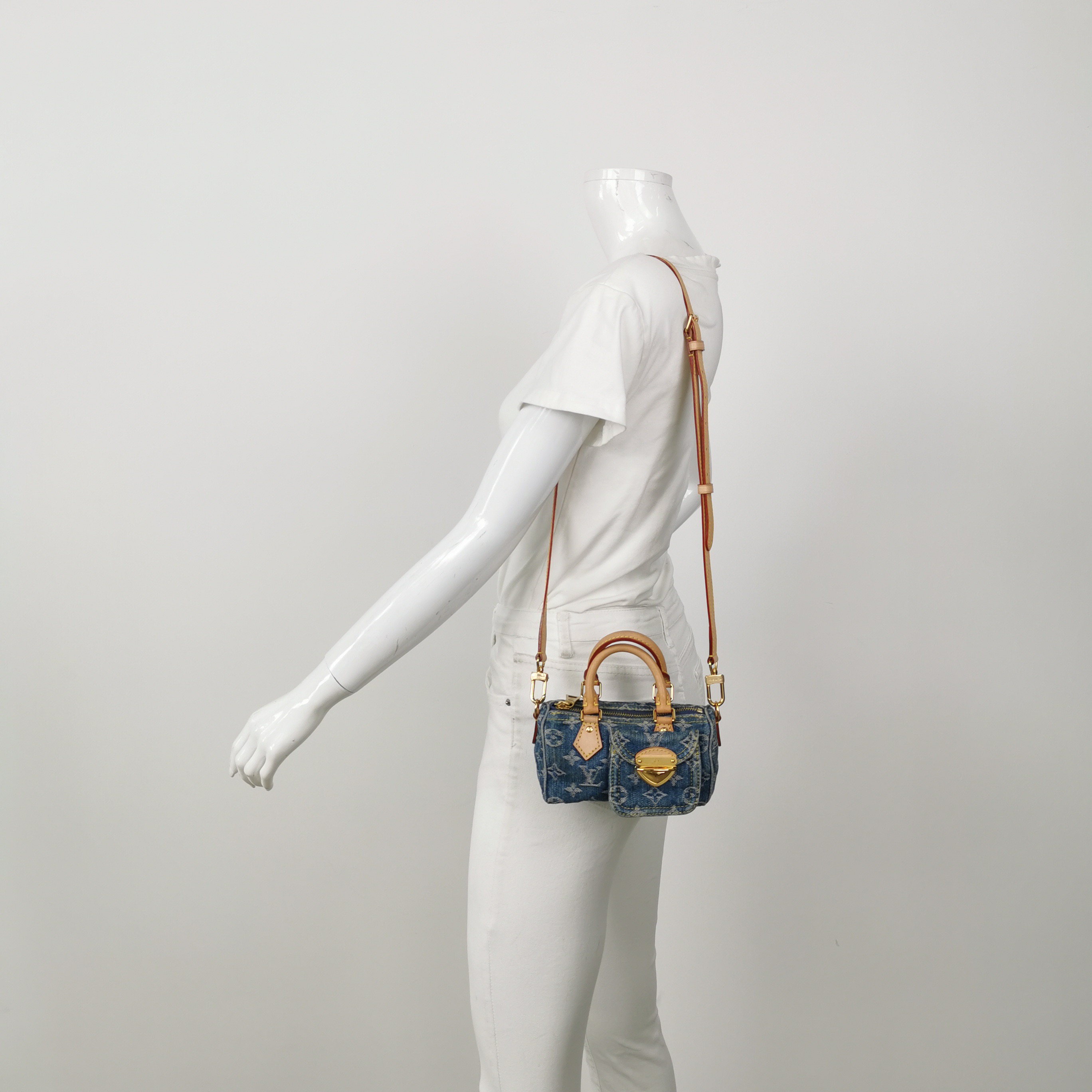 Louis Vuitton(LV) Speedy Bandouliere NM Bag Monogram Denim Nano — alternate view