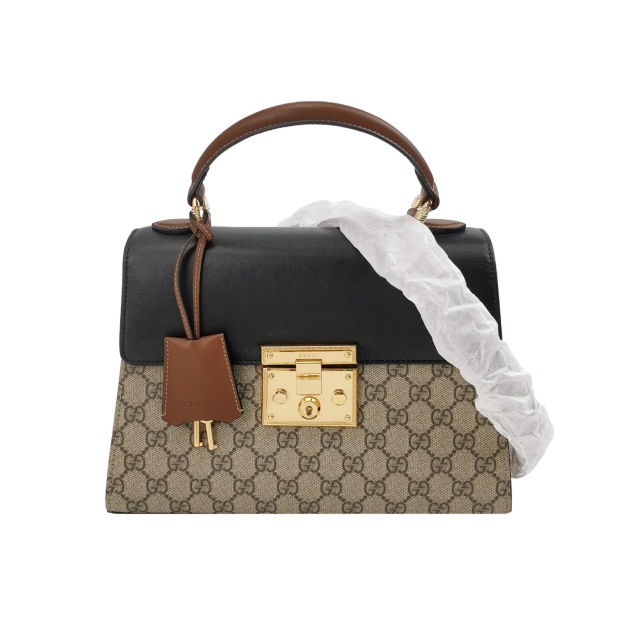 Gucci Padlock Top Handle Bag GG Coated Canvas and Leather Small — pre-owned, Vierlot