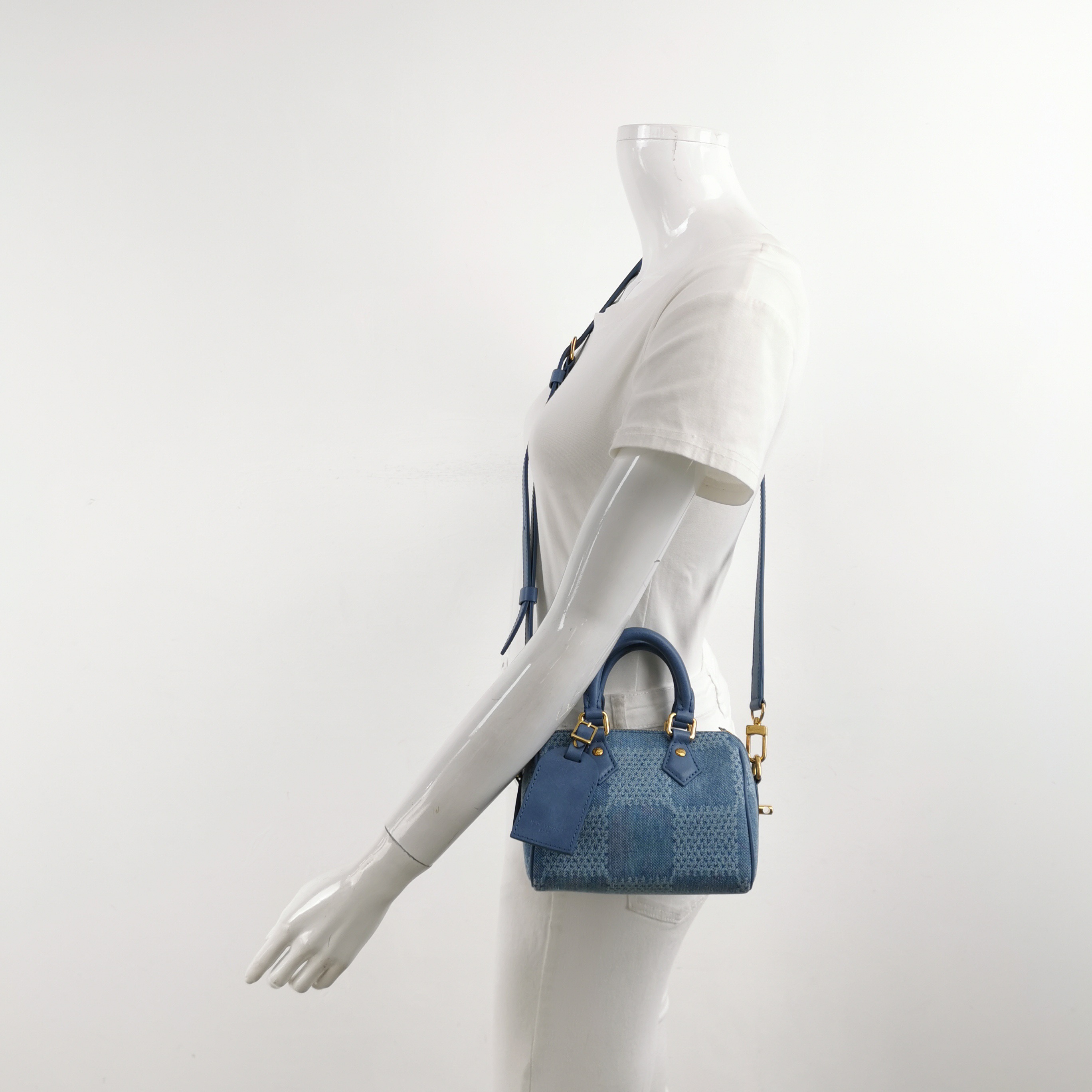 Louis Vuitton(LV) Speedy Bandouliere Bag 3D Damier Giant Denim 18 — alternate view