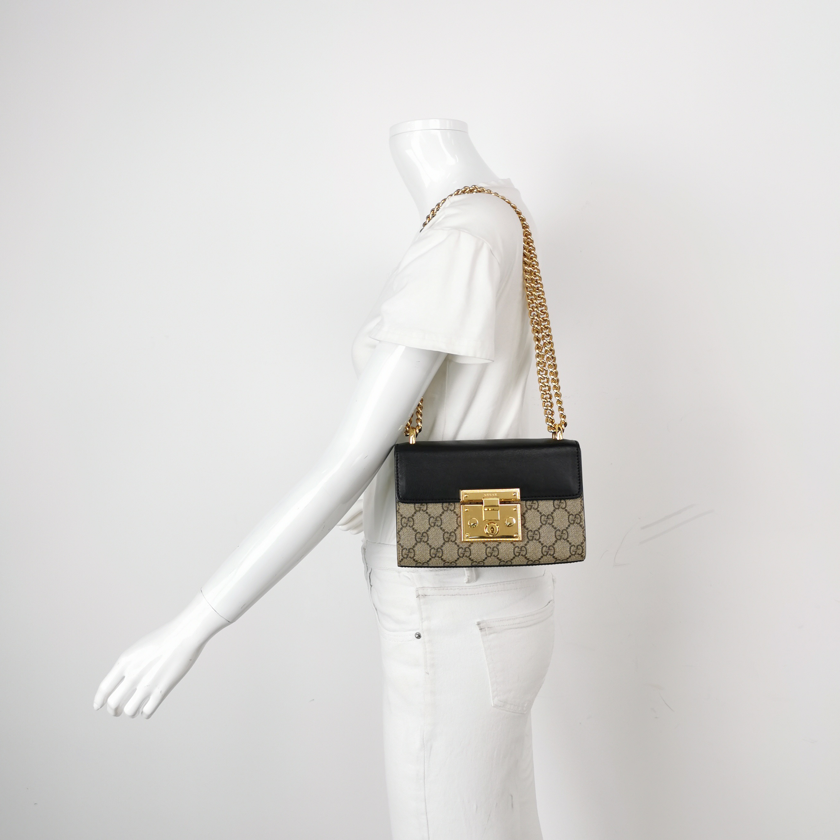 Gucci Padlock Shoulder Bag GG Coated Canvas and Leather Small — alternate view