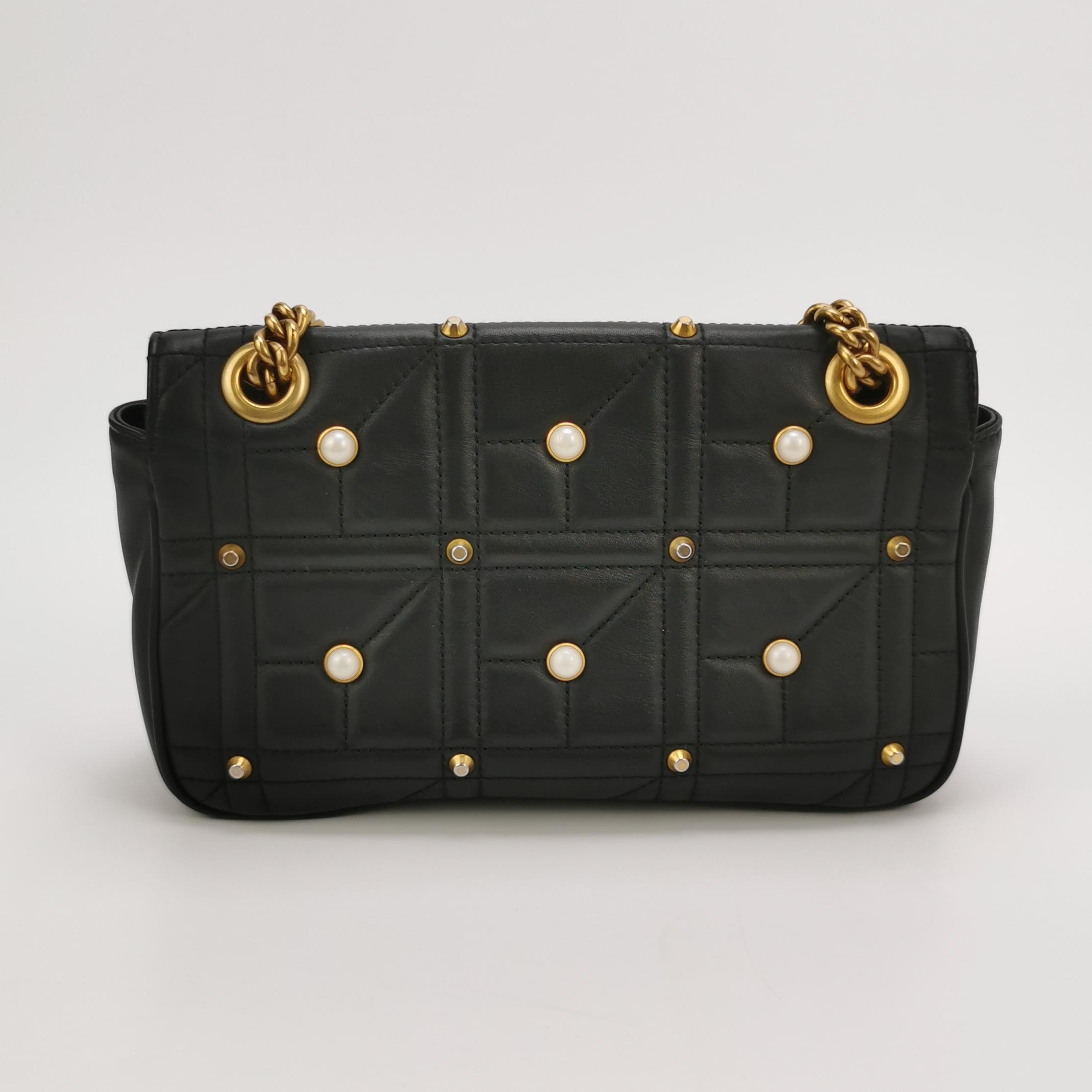Gucci Pearly GG Marmont Flap Bag Embellished Matelasse Leather Small — photo 5 of 23