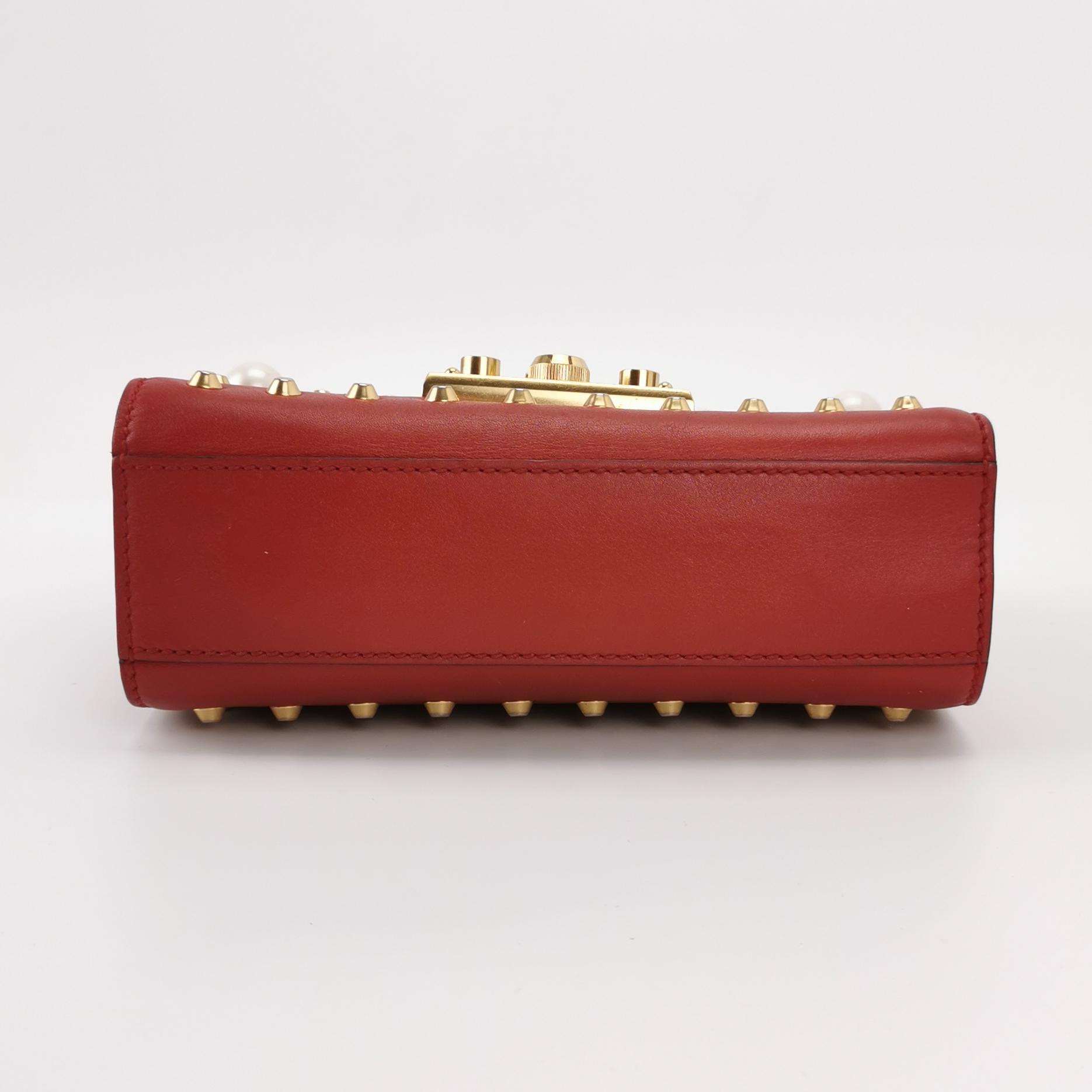 Gucci Pearly Padlock Shoulder Bag Studded Leather Small — photo 5 of 12