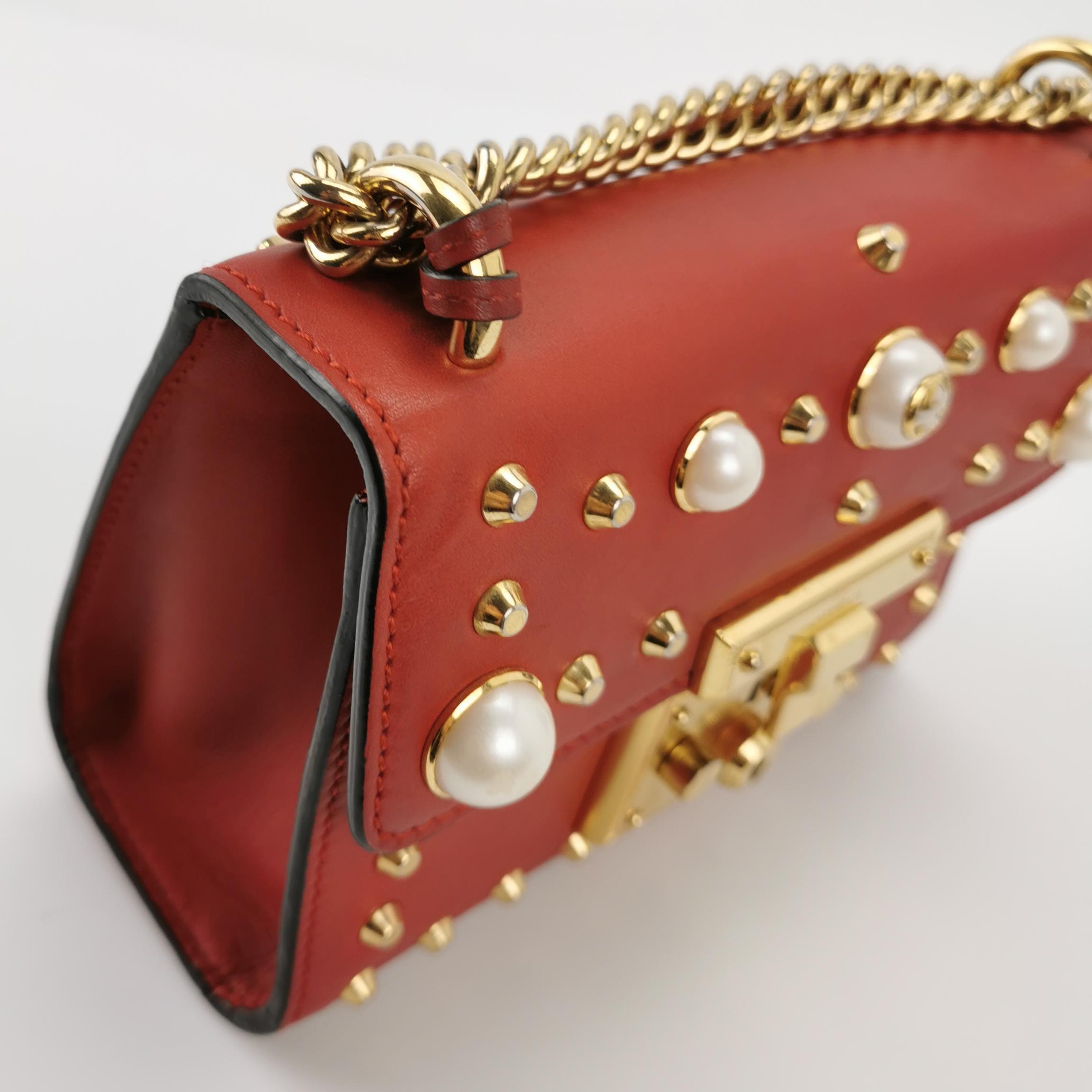 Gucci Pearly Padlock Shoulder Bag Studded Leather Small — photo 8 of 12