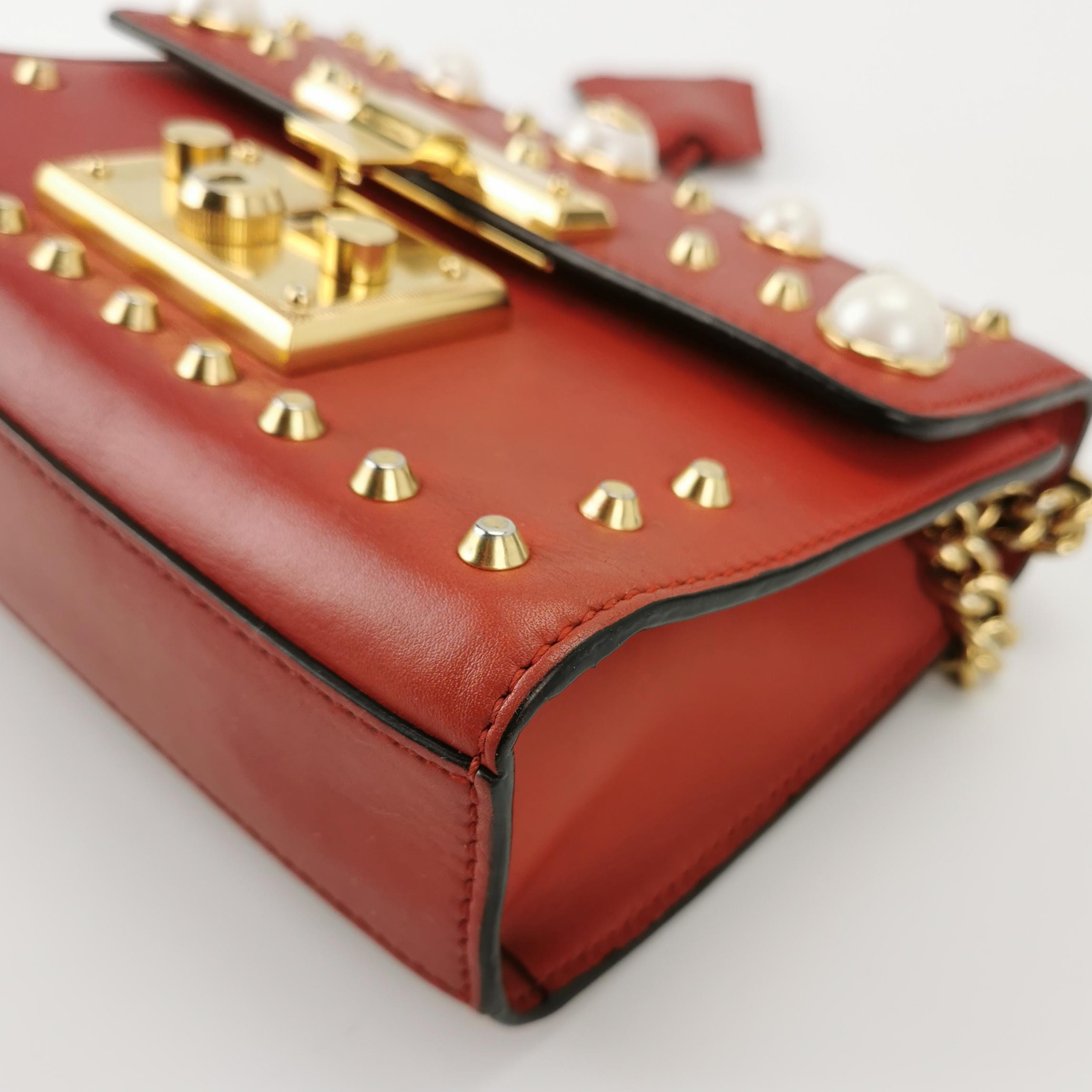 Gucci Pearly Padlock Shoulder Bag Studded Leather Small — photo 9 of 12