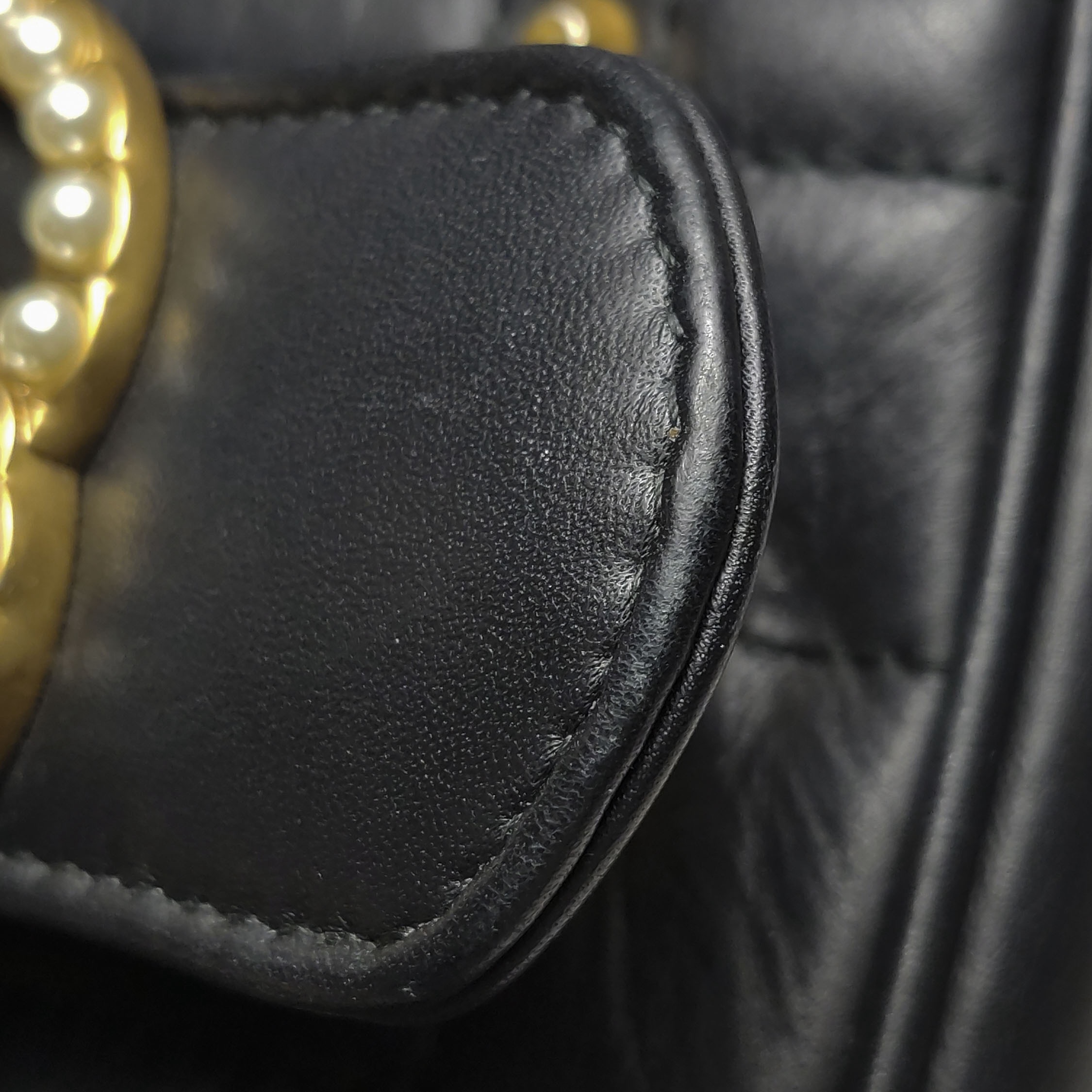Gucci Pearly GG Marmont Flap Bag Embellished Matelasse Leather Small — photo 19 of 23