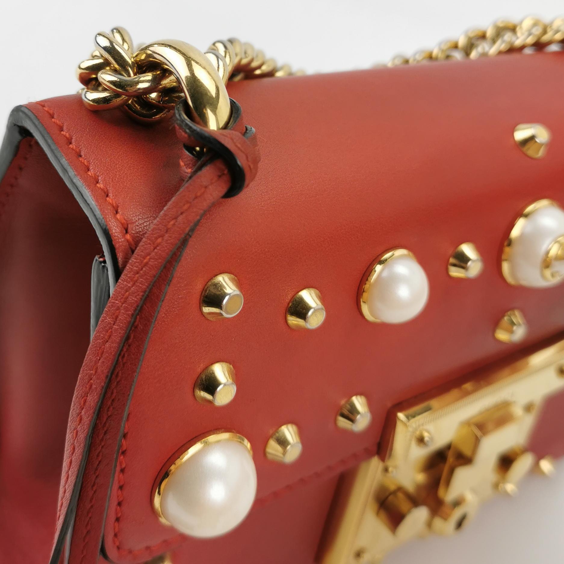 Gucci Pearly Padlock Shoulder Bag Studded Leather Small — photo 10 of 12