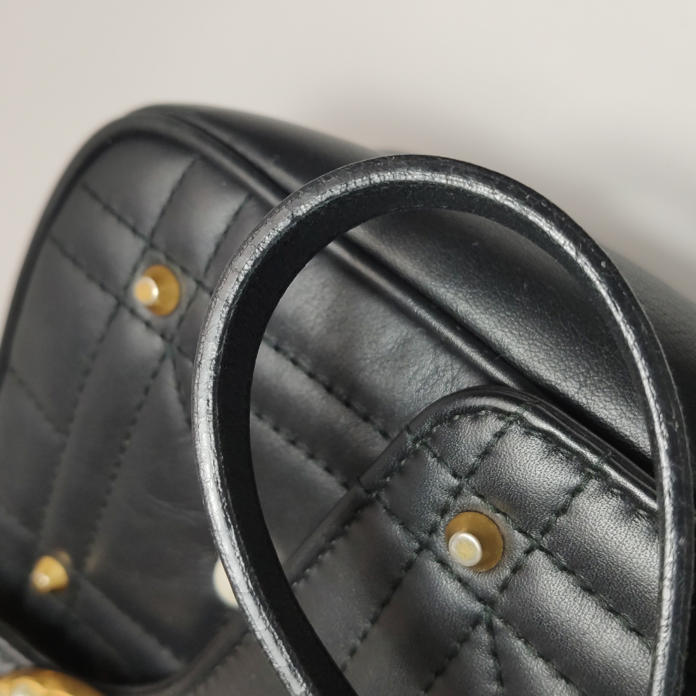 Gucci Pearly GG Marmont Flap Bag Embellished Matelasse Leather Small — photo 22 of 23