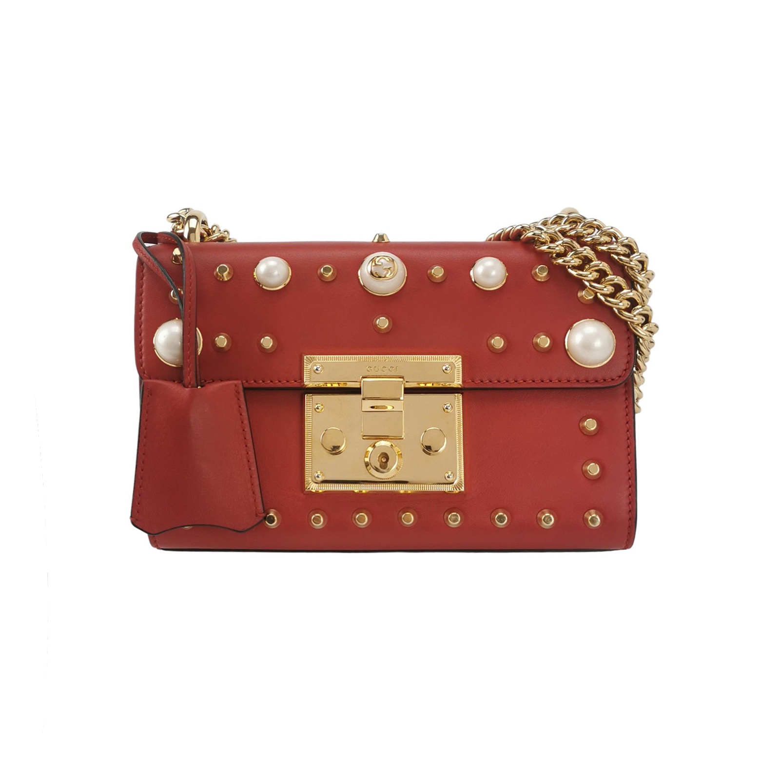 Gucci Pearly Padlock Shoulder Bag Studded Leather Small — photo 1 of 12