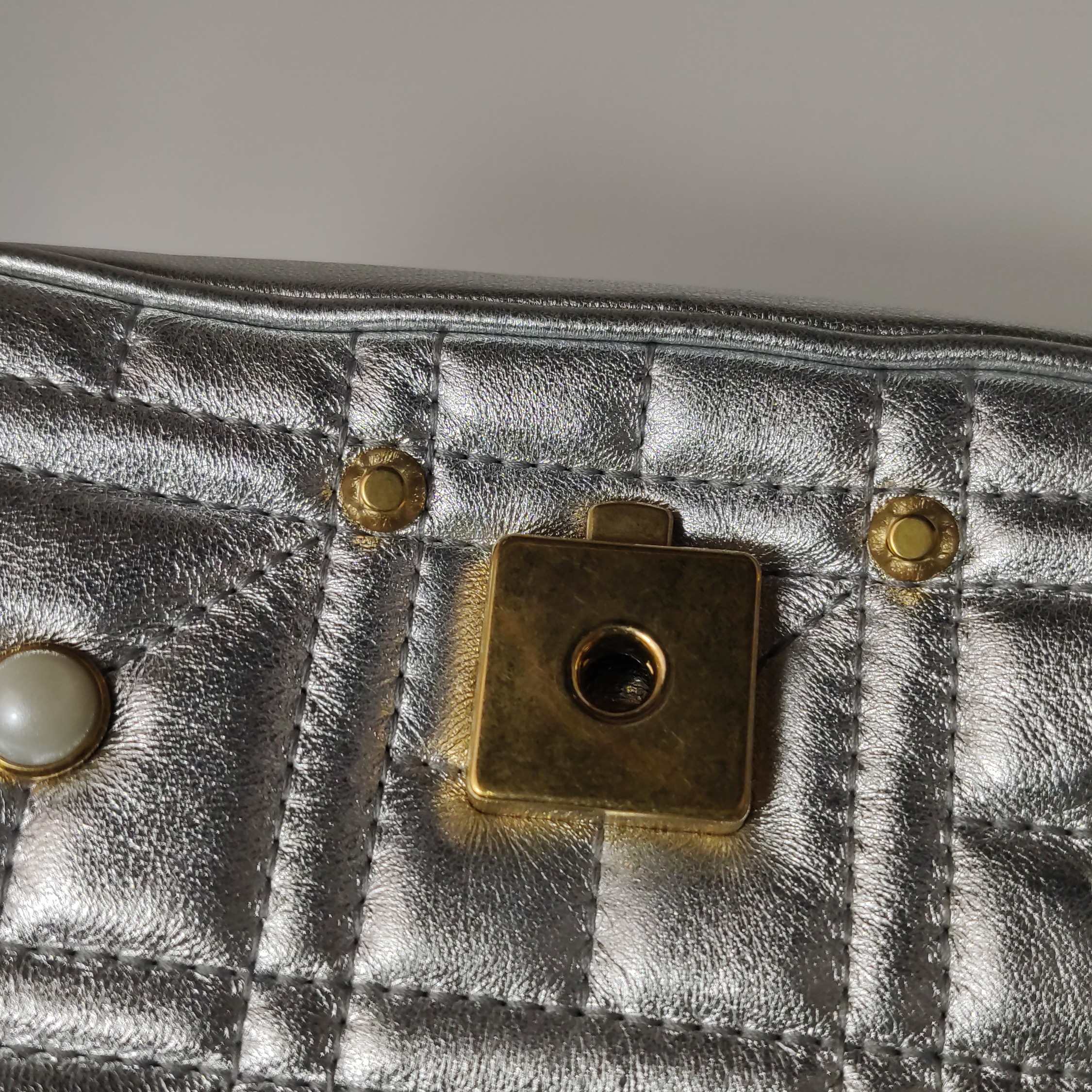 Gucci Pearly GG Marmont Flap Bag Embellished Matelasse Leather Mini — photo 18 of 20