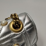 Gucci Pearly GG Marmont Flap Bag Embellished Matelasse Leather Mini — thumbnail 13
