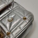 Gucci Pearly GG Marmont Flap Bag Embellished Matelasse Leather Mini — thumbnail 15