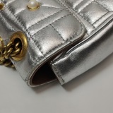 Gucci Pearly GG Marmont Flap Bag Embellished Matelasse Leather Mini — thumbnail 11