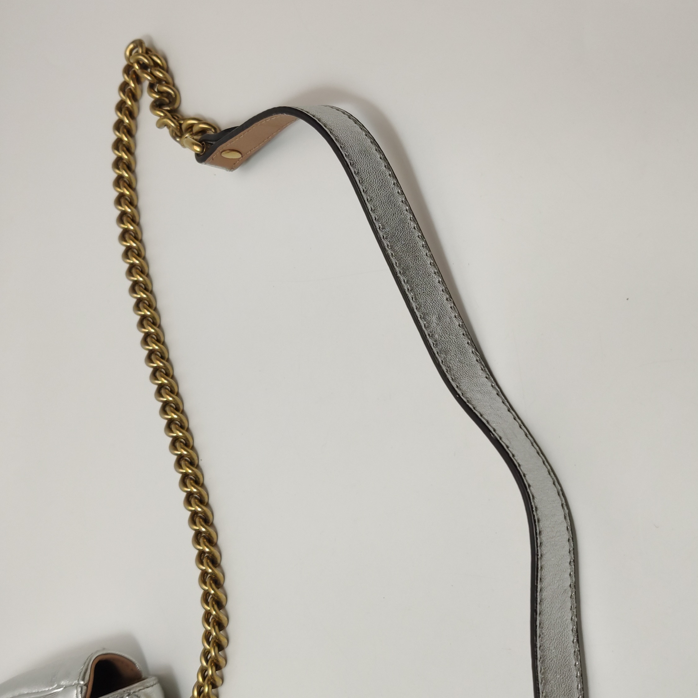 Gucci Pearly GG Marmont Flap Bag Embellished Matelasse Leather Mini — photo 20 of 20