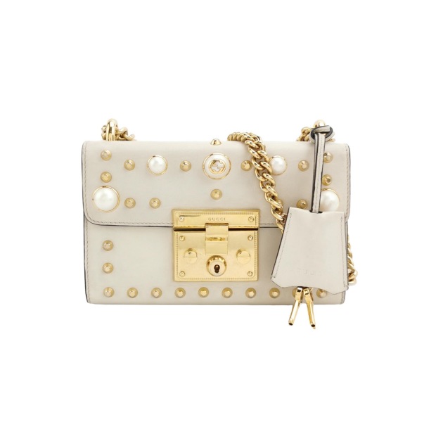 Gucci Pearly Padlock Shoulder Bag Studded Leather Small — pre-owned, Vierlot