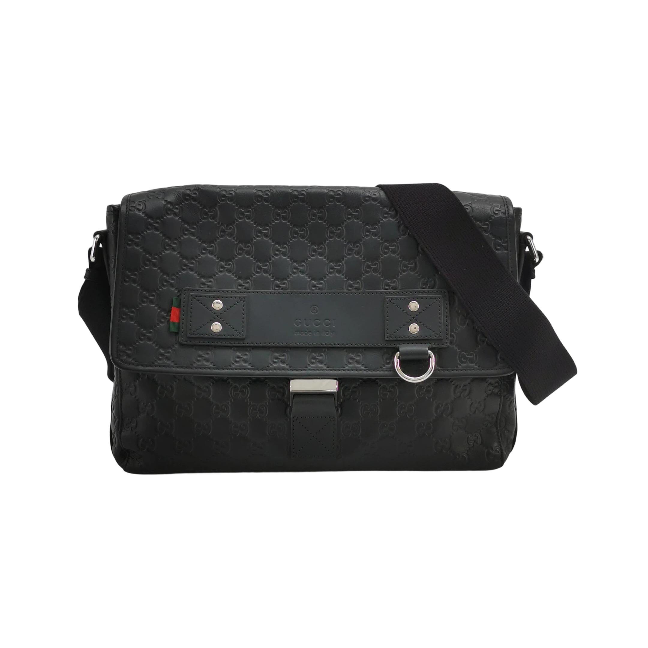 Gucci Messenger Bag Shoulder Bag Black Leather — photo 1 of 20