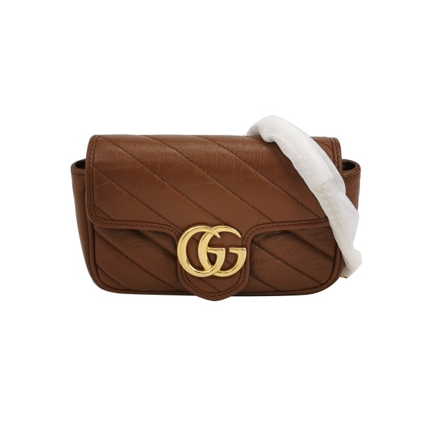 Gucci GG Marmont Flap Bag Diagonal Quilted Leather Super Mini — pre-owned, Vierlot
