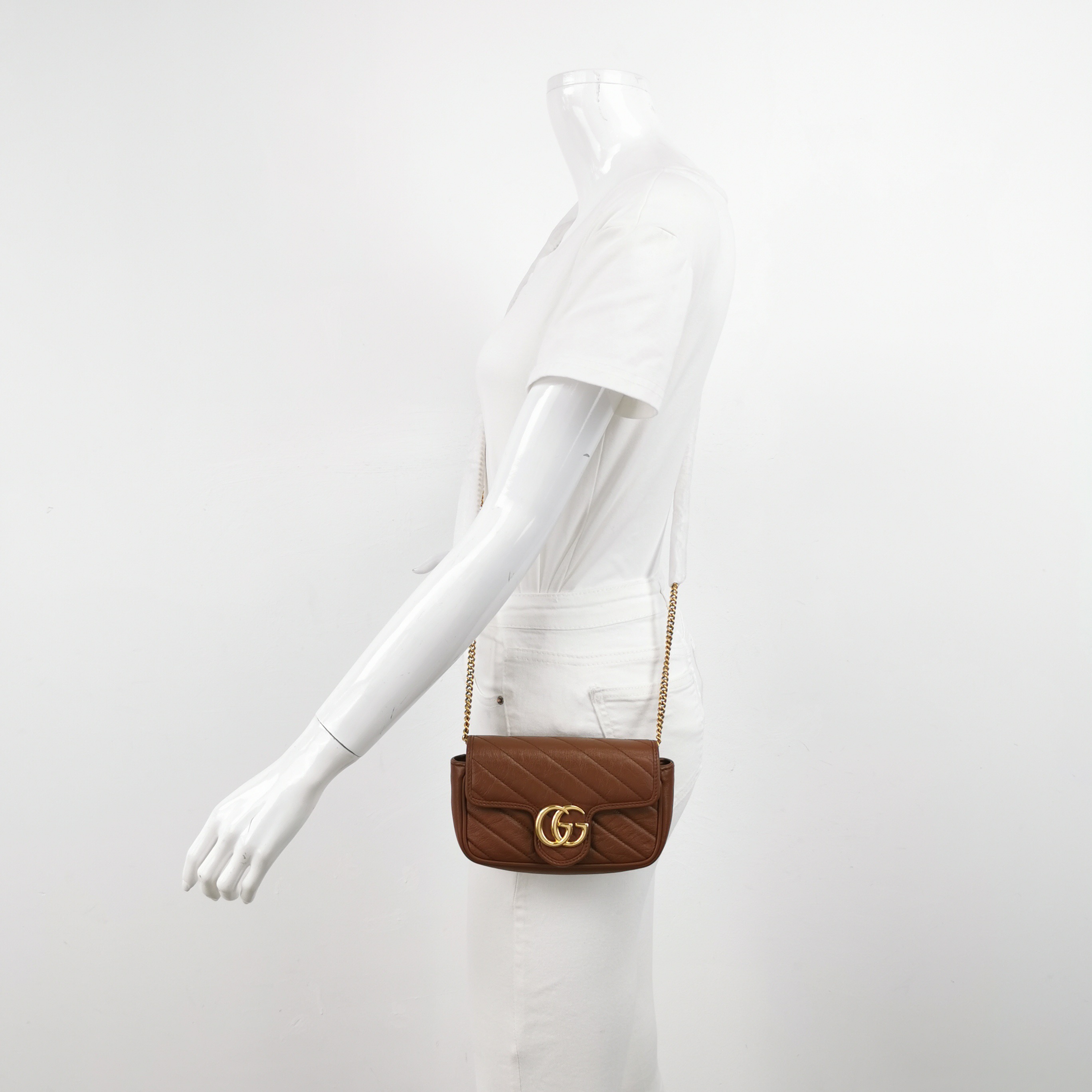 Gucci GG Marmont Flap Bag Diagonal Quilted Leather Super Mini — alternate view