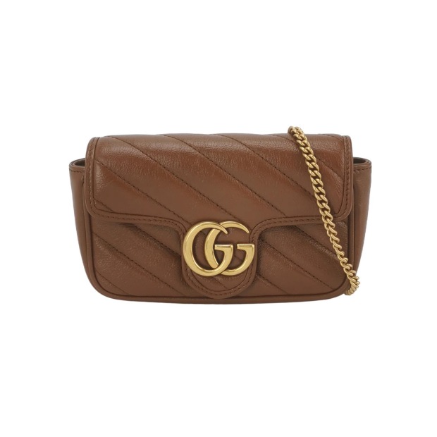 Gucci GG Marmont Flap Bag Diagonal Quilted Leather Super Mini — pre-owned, Vierlot