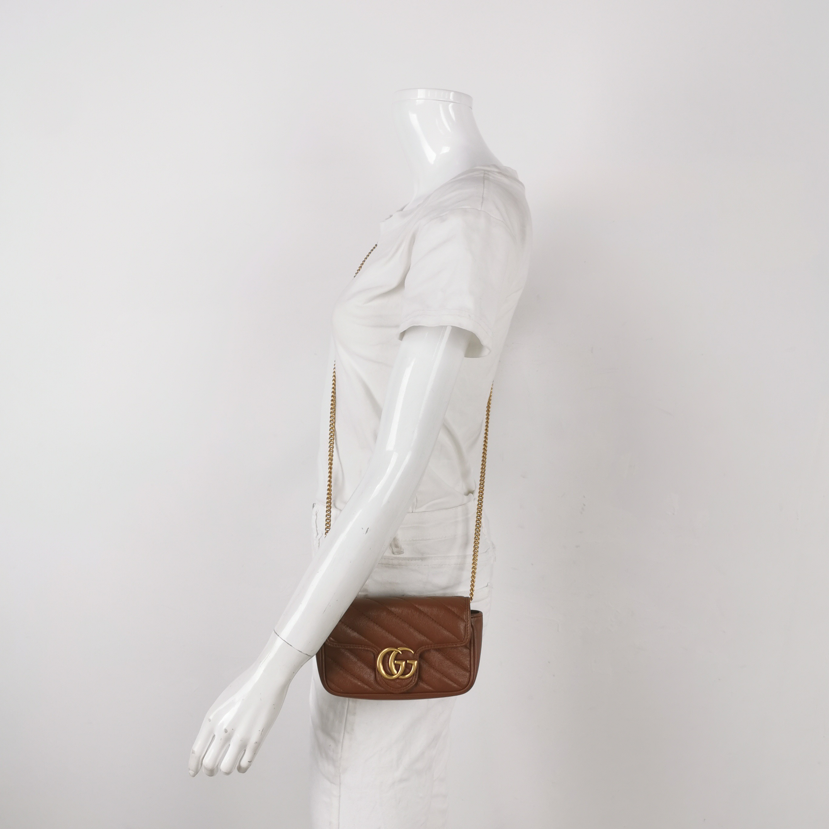 Gucci GG Marmont Flap Bag Diagonal Quilted Leather Super Mini — alternate view