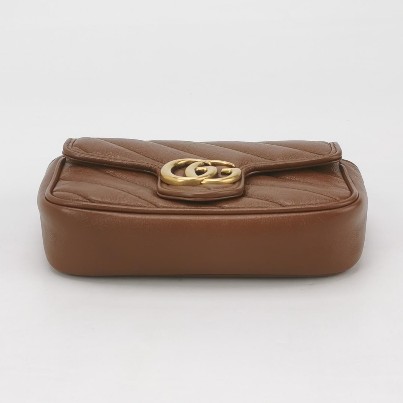 Gucci GG Marmont Flap Bag Diagonal Quilted Leather Super Mini — photo 6 of 13