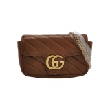 Gucci GG Marmont Flap Bag Diagonal Quilted Leather Super Mini — thumbnail 1