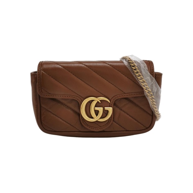 Gucci GG Marmont Flap Bag Diagonal Quilted Leather Super Mini — pre-owned, Vierlot