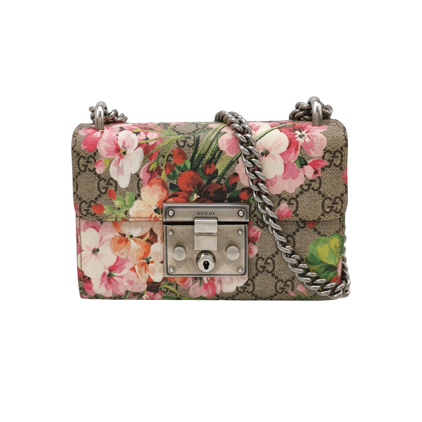 Gucci Padlock Shoulder Bag Blooms Print GG Coated Canvas Small — photo 1 of 16