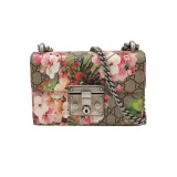 Gucci Padlock Shoulder Bag Blooms Print GG Coated Canvas Small — thumbnail 1