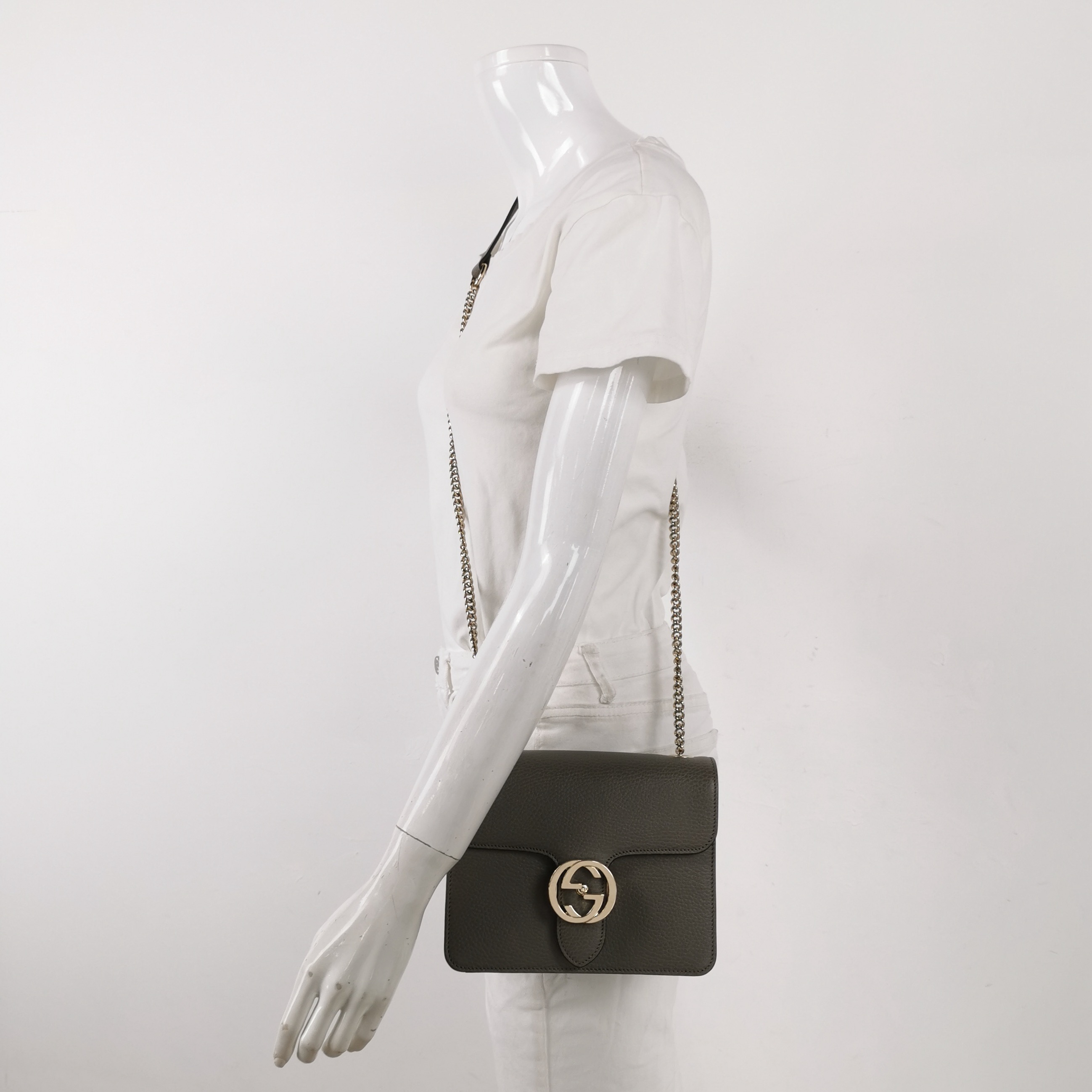 Gucci Interlocking Shoulder Bag Leather Small — alternate view