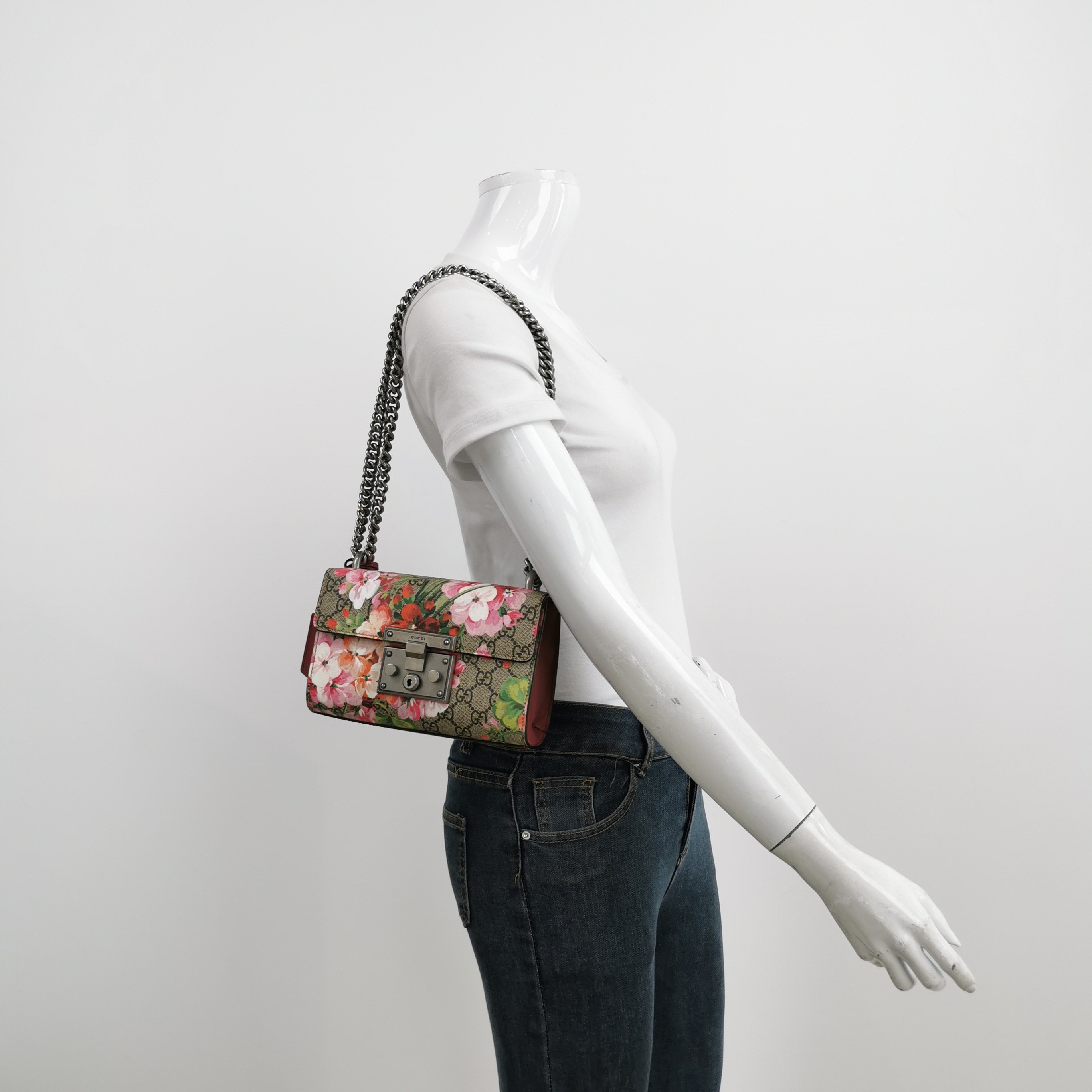 Gucci Padlock Shoulder Bag Blooms Print GG Coated Canvas Small — alternate view